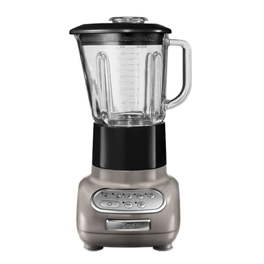 KitchenAid ARTISAN Batidora con jarra de vidrio de 1,5 L y 0,75 L - 5KSB5553BCS - Tarro Culinary COCOA SILVER