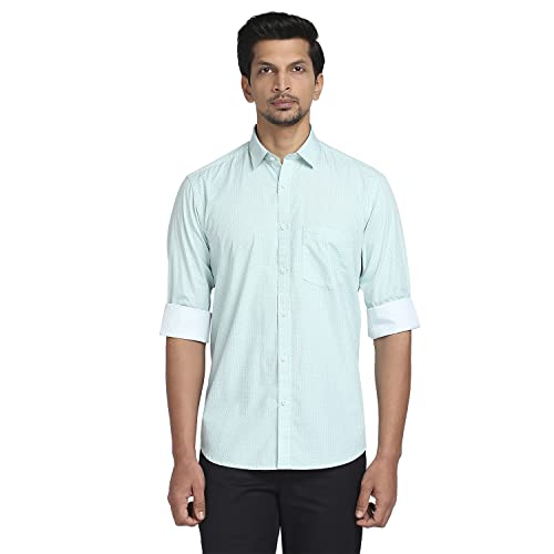 Image of Colorplus Men's Pure Cotton Print Pattern Tailored Fit Spread Collar Full Sleeve Casual Shirt