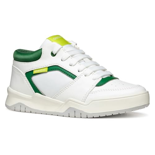 Geox J Perth Boy A, Scarpe da Ginnastica, White/Green, 38 EU