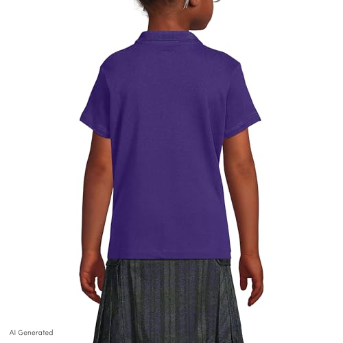 Image of Lands' End School Uniform Girls Short Sleeve Feminine Fit Interlock Polo Shirt