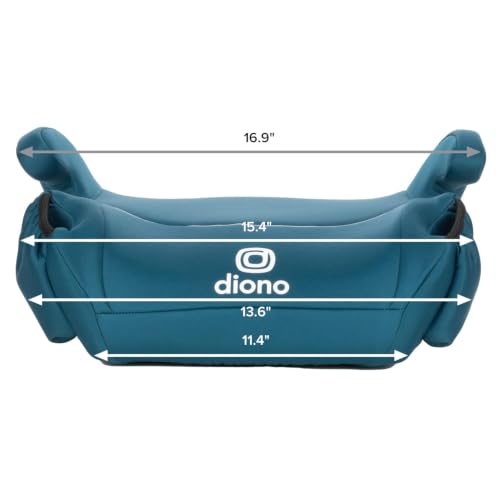 Image of Diono Solana, No Latch, Single Backless Booster Car Seat, Lightweight, Machine Washable Covers, Cup Holders, Blue Razz Ice