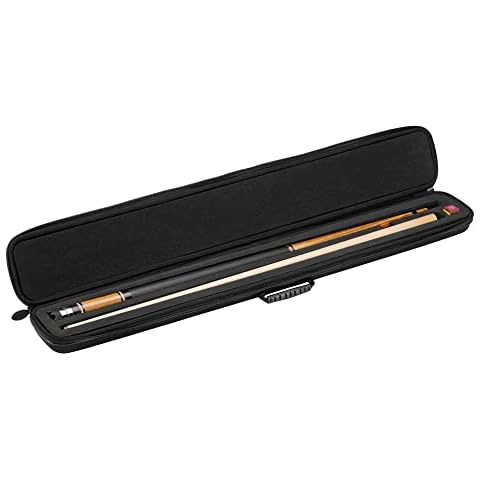 Casemaster Parallax Billiard/Pool Cue Case 600D Oxford Heavyweight Polyester Fabric and Padded Interior, Holds 1 Complete 2-Piece Cue (1 Butt/1 Shaft), Black with Black Trim Cover