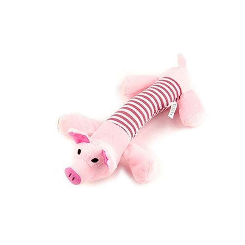 HAPINARY Giocattolo Sonoro Cigolante Per Cuccioli Di Cane in Peluche A Forma Di Maiale Lungo Circa 25 Cm Per Masticare Riportare E Giocare