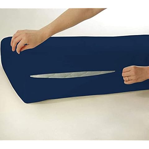 100% Egyptian Cotton Mattress Cover, 800 Thread Counts, 9" Inch Deep Pocket Twin Size (39" x 75") Inch, Navy Blue Solid Mattress Cover Zipper Around The Mattress Cover