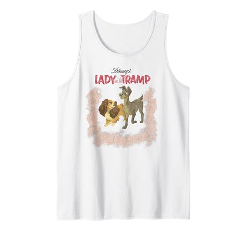Débardeur Disney Lady And The Tramp imprimé portrait vintage authentique en jersey