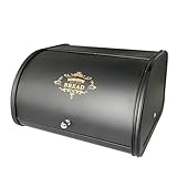 XIEHYA Panera MetáLica Panera de metal negra, contenedor grande for almacenar alimentos en la cocina