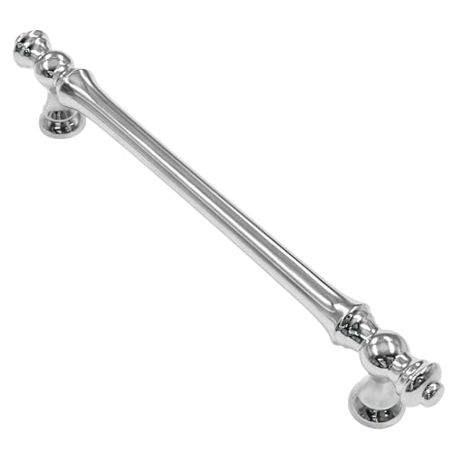 Alzassbg 10 Pack Polished Chrome Cabinet Pulls, 5 Inch(128mm) Hole Centers Vintage Kitchen Hardware Cabinet Handles AL3085CP