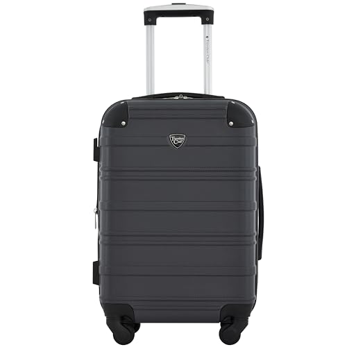 Image of Travelers Club Chicago Hardside Expandable Spinner Luggage, Blackened Pearl, 22 inch Carry-On, Chicago Hardside Expandable Spinner Luggage