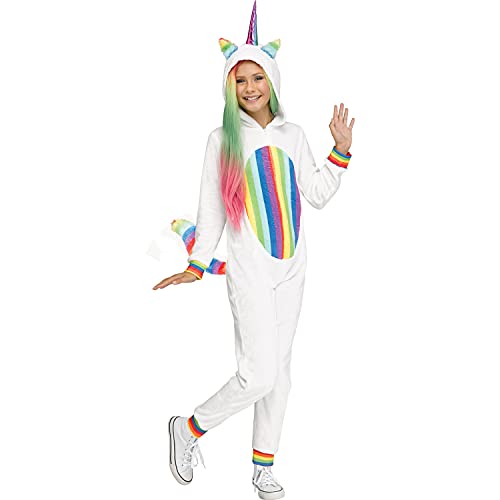 Disfraz infantil de unicornio arcoíris para niñas talla XL