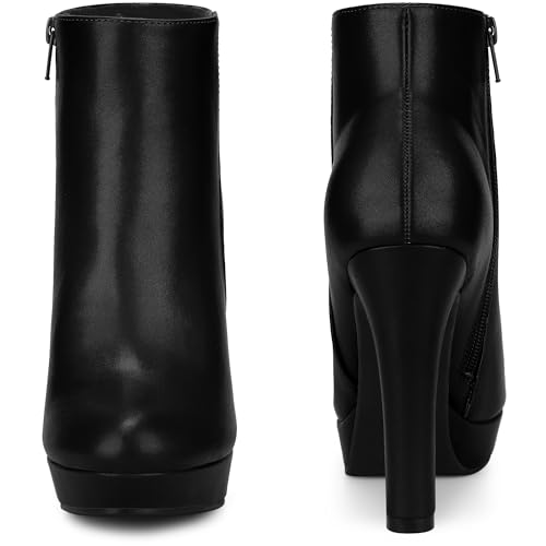 Perphy Platform Booties Round Toe Chunky High Heels Ankle Boots for Women3