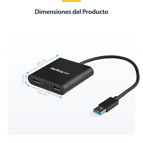 Adaptador USB-A a HDMI Doble StarTech con Soporte 4K para Windows ARM y Snapdragon X 5