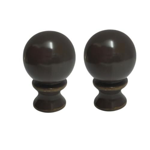 Image of Lighting Lamp Finials 1-1 /2 in High,1 /4-28 in Base Ball Finials for Lamp Shade, Finial Lamp Shade Top Screw, for Lamp Topper Knob, Oil Rubbed Bronze 2Pcs