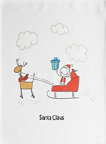 Half a Donkey Santa Claus on his Sleigh - Cotton Christmas Tea Towel