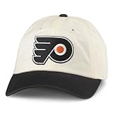 AMERICAN NEEDLE Philadelphia Flyers Officially Licensed NHL Blue Line Adjustable Snapback Baseball Hat, Ivory/Black (EM004A-PHF-IBLK)