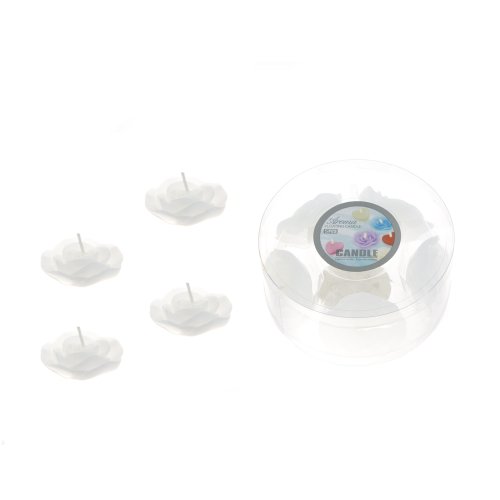 Lunaura Novelty Candles - Scented Floating Flower Candles - White, Set of 30