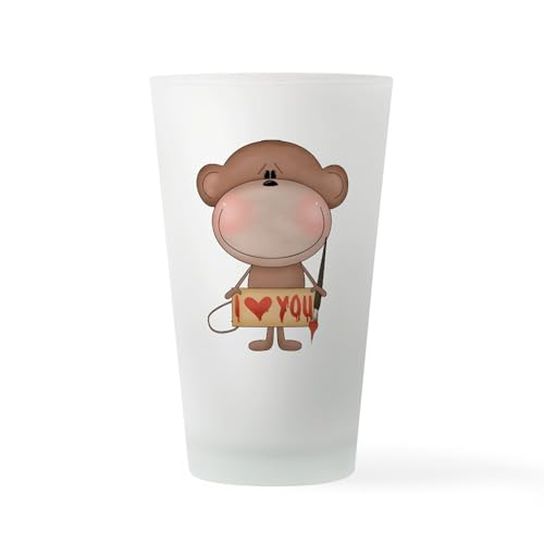 CafePress I Love You Monkey Pint Glass, 16 oz. Drinking Glass