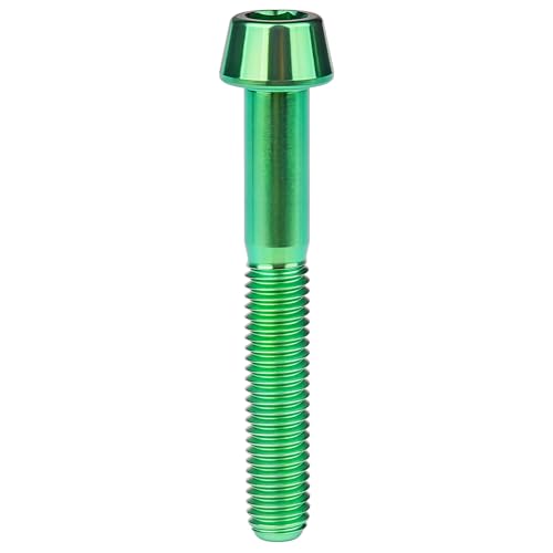 Image of Titanium Ti Bolt M5x9 16 18 20 25 30 35 40 45 50 55 60mm Tapered Head Screws Pack of 4 (M5x40mm, Green)