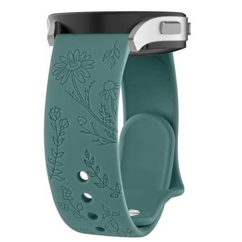 Yisica Grabado Correa para Garmin Vivoactive 3/Vivoactive 5/Venu/Venu Sq/Venu Sq 2/Venu 2 Plus/Forerunner 55/245/245 Music/645/645 Music, Silicona Suave Pulseras de Repuesto para 20mm Reloj Mujer