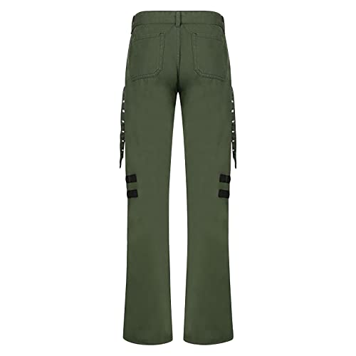 Gothic Cargo Jeans for Women Wide Straight Leg Punk Grunge Baggy Denim Pants Goth Aesthetic Trousers Y2k Streetwear4