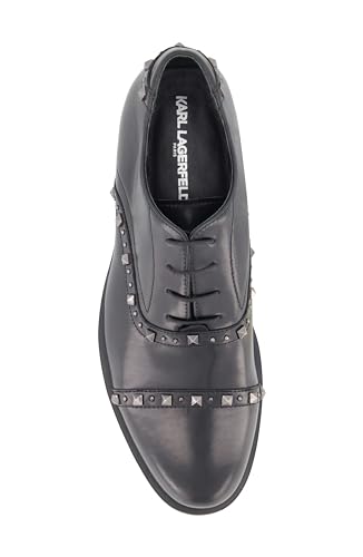 Image of Karl Lagerfeld Paris Men's Studded Leather Oxford Dress Shoes