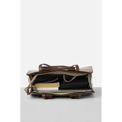 Image of Van Heusen Women's Tote Bag| Brown Contrast Lining | Fits Upto 13 Inch Laptop | Office Bag for Work