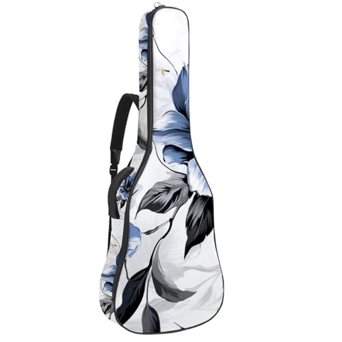 Belle housse pour guitare acoustique multicolore aux motifs de fleurs