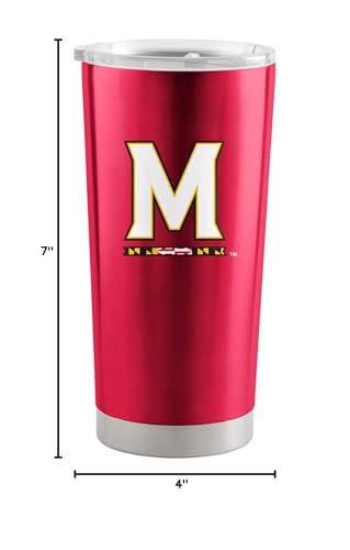 Image of Logo Brands 20 oz Powder Coat Tumbler- Insulated Tumbler with Lid for Water, Iced Tea or Coffee, Smoothie and More