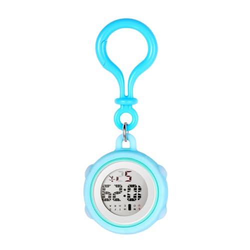 JewelryWe Montre Mousqueton en Silicone:Montre Porte Clé Digitale Affichage Numérique Multifonction avec Calendrier Alarme Chronomètre Montre Infirmière...