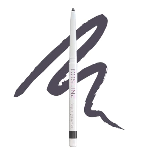 COSLINE Kajal und Eyeliner Nr. 129, Farbe: Aubergine, Wisch- und wasserfest, Weiches Auftragen, Starke Pigmentierung, Vegan, Made in Germany