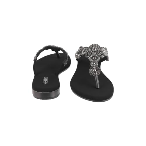 Image of Metro Women's Faux Leather Embellished Comfy Slippers