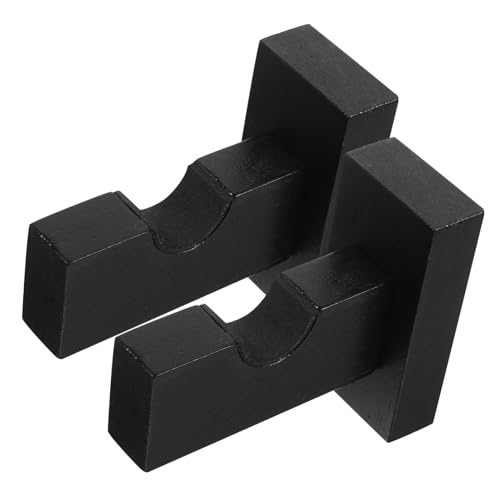 Cabilock 1 Pair Wall Mount Bat Holders Wooden Bat Rack Display Stand Multi-functional Sturdy Black