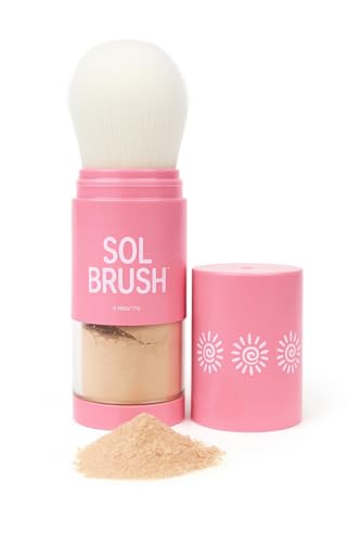 Image of Sol Brush SPF 50 Mineral Sunscreen | Broad Spectrum UVA /UVB Protection | Water-Resistant (80 Minutes) | Mess-Free Brush-On Applicator | Zinc Oxide & Dioxide | Clean & Cruelty-Free Formula (Fair)