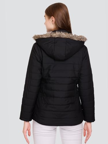Image of RARE TIMES Women's Stylish Solid Full Sleeves Jacket | Winter Wear Quilted Jacket for Travelling | Regulaer Fit Puffer Jacket For Women