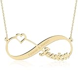 UMAGICBOX Personalized Infinity Name Heart Necklace with Emgraved Wedding Birthday Special Date Inspiration Pendant Custom Jewelry Graduation Christmas Gift Ideas for Women Girl Mom Wife Friendship Girlfriend