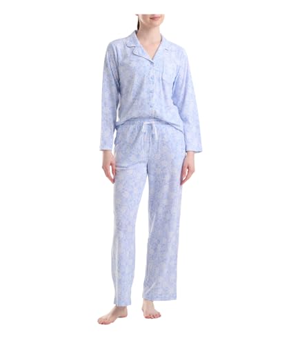 Image of Karen Neuburger Women's Petite Key Item Long Sleeve Girlfriend Printed Pj Set