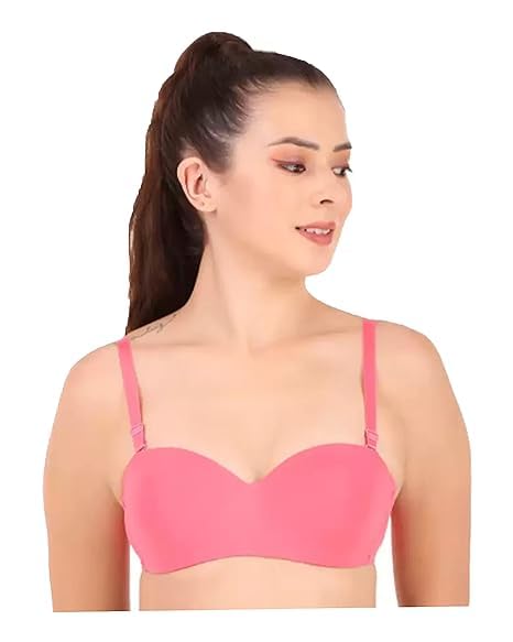 Image of Brachy Women's Every Day's Padded Underwired Demi Cup Bra T Shirt Padded Underwired Pushup Bra 85% Poly Cotton, 15% Elastane