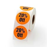 20% Off Sale Retail Round Pricing Label / Stickers 1.5