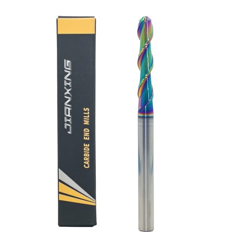 1/4" Extra Long 2-Flute Carbide Ball Nose End Mill, 4” OAL, 1pc
