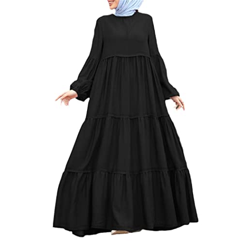 Robe longue ample à volants idéale pour vos sorties d'automne