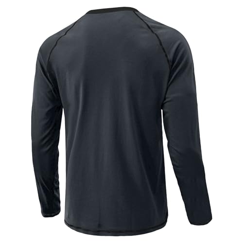 Men's Henley Shirt Long Sleeve Thermal Underwear Henley Top Casual Slim Fit Lightweight 5 Button T Shirts3