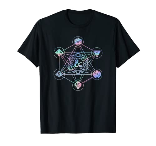 Dungeons & Dragons 6 Die Geometric Hologram Logo T-Shirt Cover