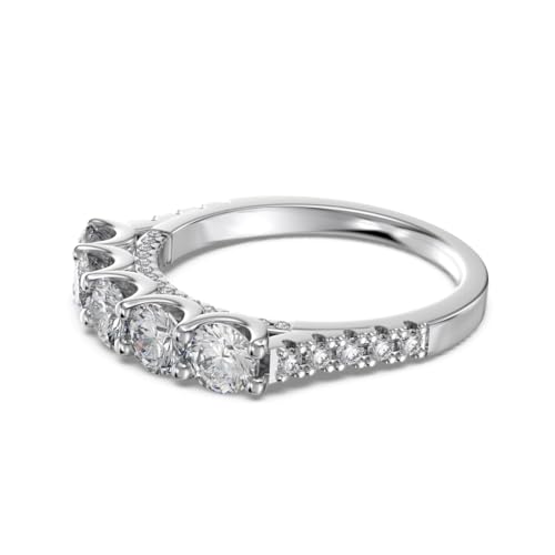 Half Eternity Ring 5A Cubic Zirconia Wedding Band for Women 925 Sterling Silver/Yellow Stacking Ring Size 5-102