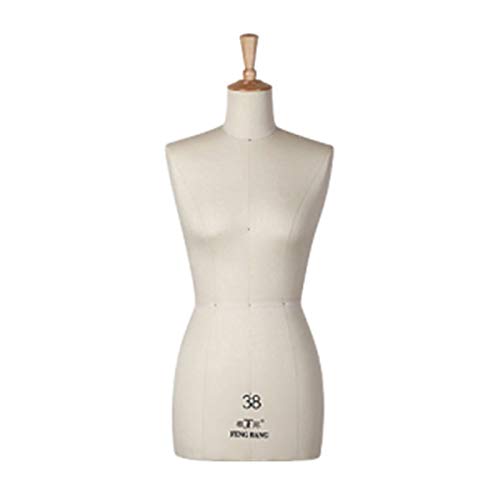 ZJM Schaufensterpuppe Schneiderpuppe Weibliche Kleid Form Pinnable Mannequin, Fotos/Design Schneiderinnen Schaufensterpuppe Dummy für Ausstellung Schulladen, Einfach Einzustellen (Size : S-38) Cover