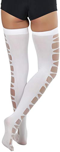 Image of ToBeInStyle Women's Sheer Banded Thigh High Socking w /Opaque Band