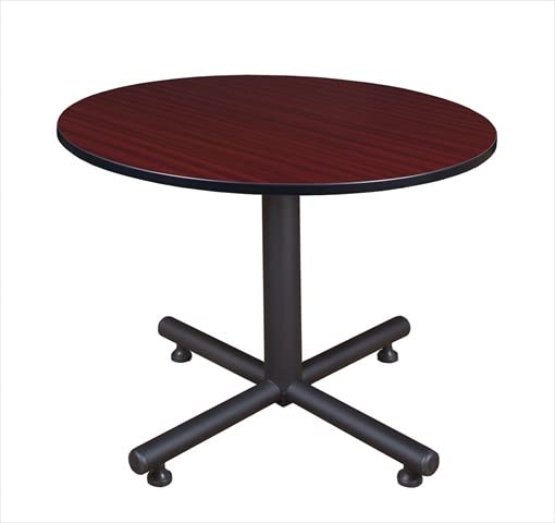 48 in. Round Kobe X Base Lunchroom Table - Mahogany