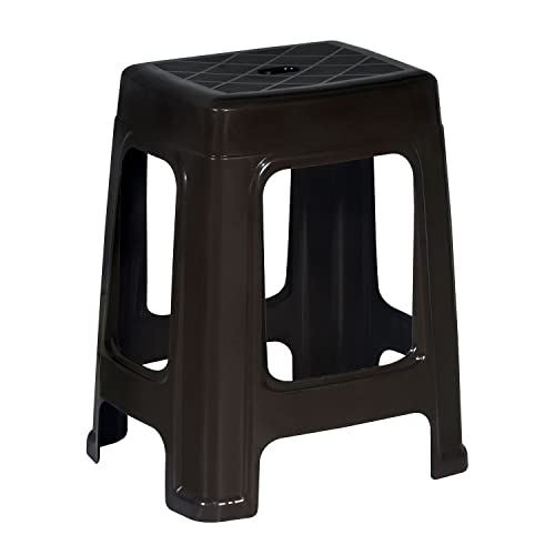 Image of Nilkamal STL28 Strong and Durable Plastic Seating Stool for Home | Bedroom | Bathroom | Kitchen | Living Room | Office | Adult Stool with high Load Capacity (Season Rust Brown)