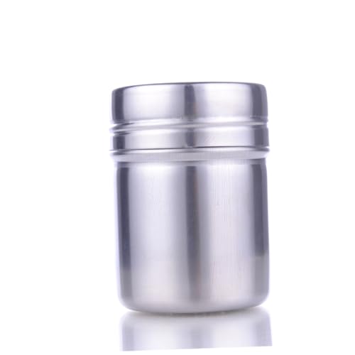 NAMOARLY Cocoa Powder Bottle Airtight Stainless Steel Jar for Icing Sugar Flour