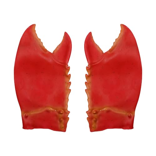 Hsthe Sea Gloves Costumes Prop Simulated Paw Gloves Red Halloween Gloves Novelty Paw Gloves Funny Halloween Gloves Latex Crab Claws Claw Costume Gloves Crab Claws Gloves