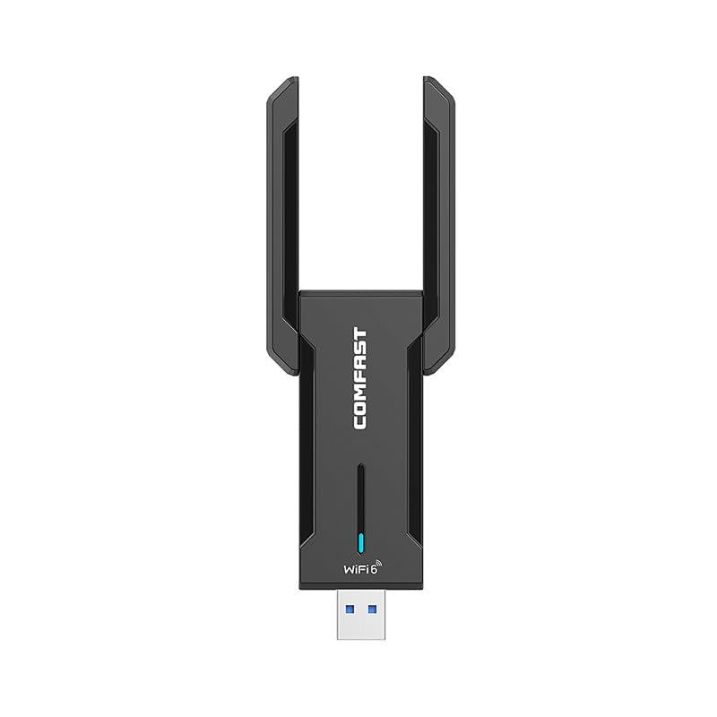 COMFAST 972AX Clé WiFi 6 Puissante, AX5400 Clé WiFi pour PC Tri-Bande Adaptateurs USB WiFi Compatible avec Windows 11/10