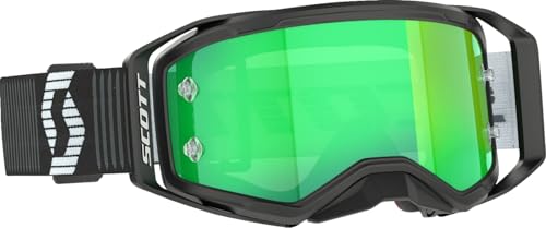SCOTT Prospect 2.0 Goggles (One Size Fits Most, Black/White/Green Chrome Works Lens)